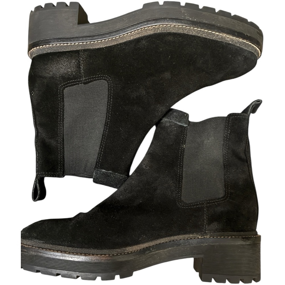 TORY BURCH Chelsea 50mm Lug Suede Bootie in Perfect Black Size 9 - Picture 2 of 13